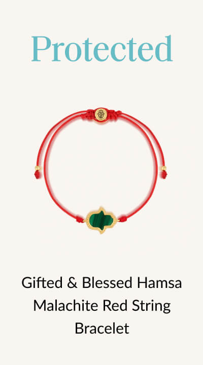 Give a Gift of Intention Mom, I want you to feel... Protected - Shop Gifted & Blessed Hamsa Malachite Red String Bracelet