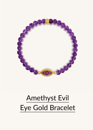 Amethyst Evil Eye Gold Bracelet