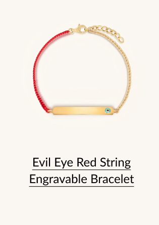 Evil Eye Red String Engravable Bracelet