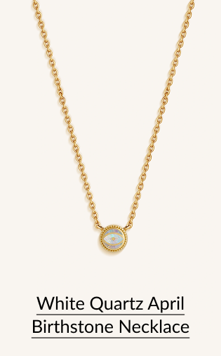White Quartz April Birthstone Necklace