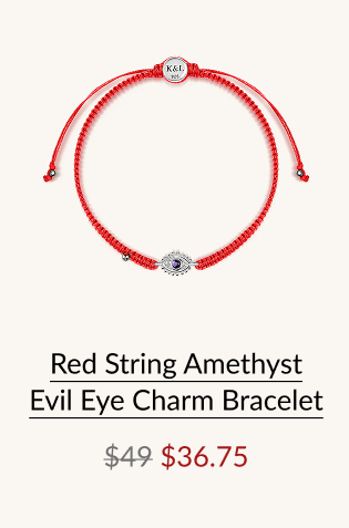 Red String Amethyst Evil Eye Charm Bracelet