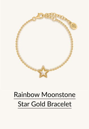 Rainbow Moonstone Star Gold Bracelet