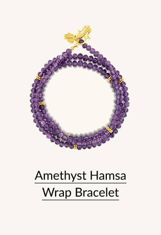 Amethyst Hamsa Wrap Bracelet