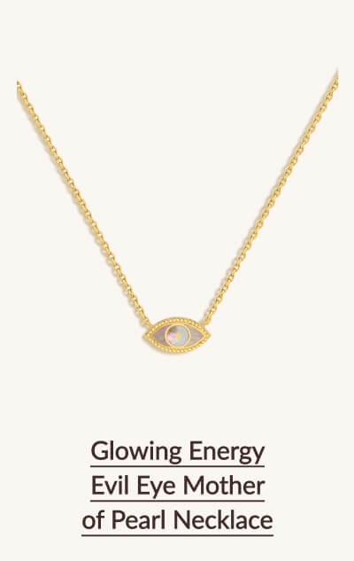 Glowing Energy Evil Eye Mother of Pearl Necklace
