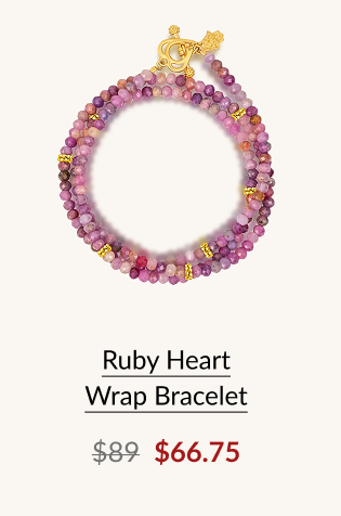 Ruby Heart Wrap Bracelet