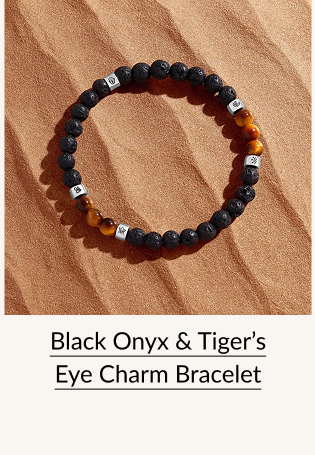Black Onyx & Tiger's Eye Charm Bracelet
