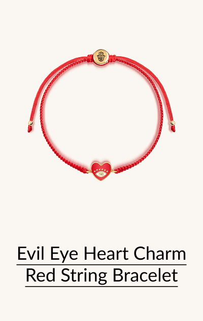 Evil Eye Heart Charm Red String Bracelet