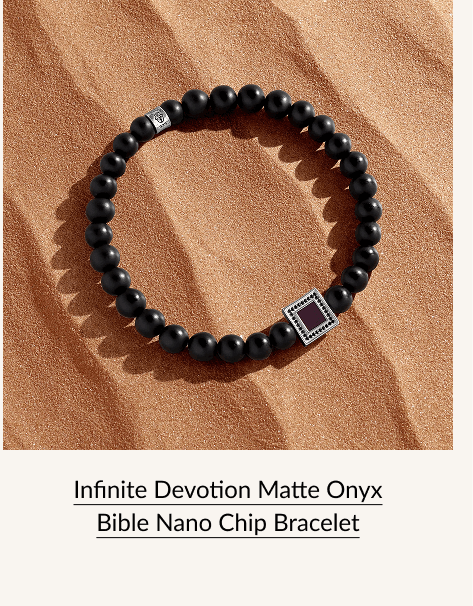Infinite Devotion Matte Onyx Bible Nano Chip Bracelet