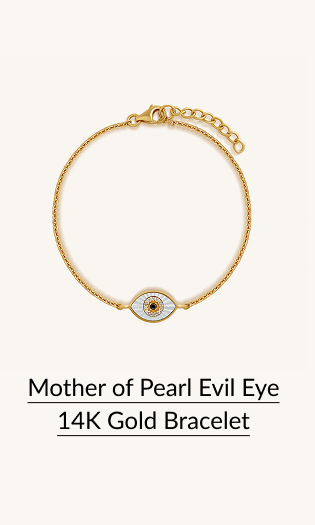 Mother of Pearl Evil Eye 14K Gold Bracelet