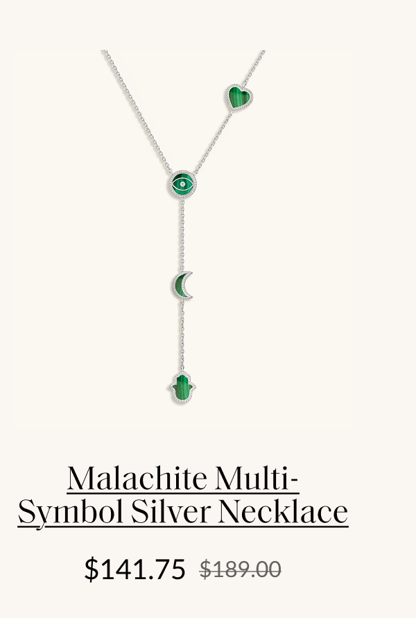 Malachite Multi- Symbol Silver Necklace $141.75