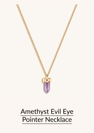 Amethyst Evil Eye Pointer Necklace