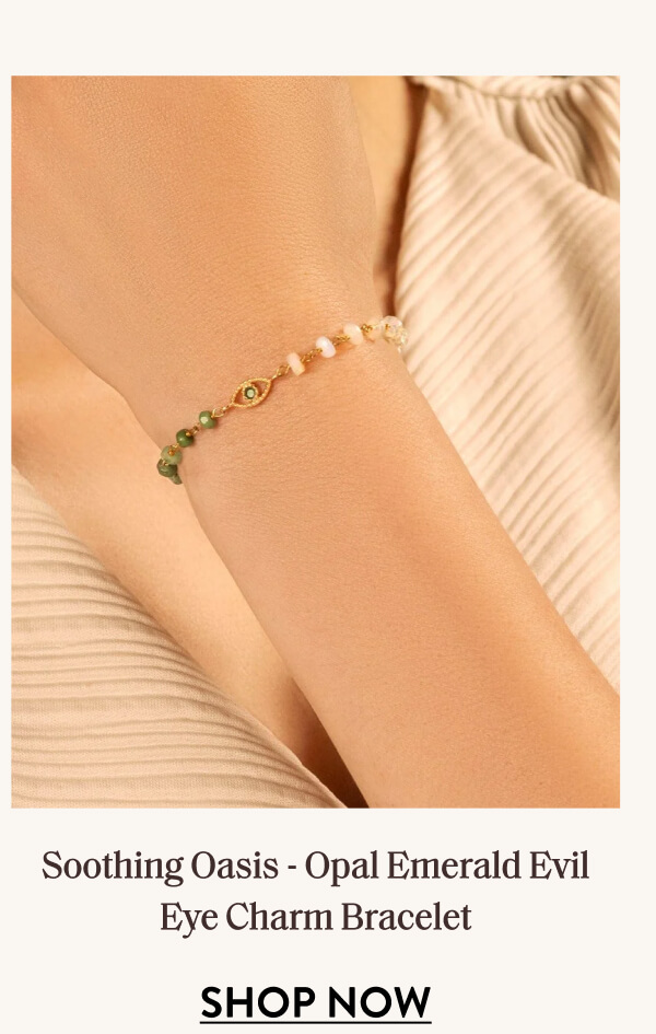 Soothing Oasis - Opal Emerald Evil Eye Charm Bracelet