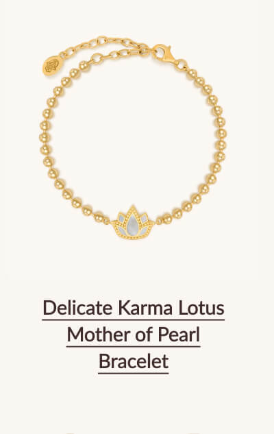 Timeless Treasures  To Adore - Shop Delicate Karma Lotus Mother of Pearl Bracelet