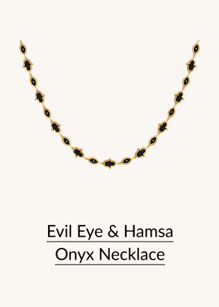 Evil Eye & Hamsa Onyx Necklace