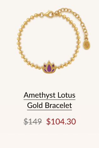 Amethyst Lotus Gold Bracelet