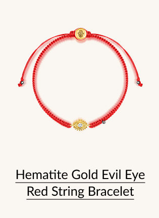 Hematite Gold Evil Eye Red String Bracelet
