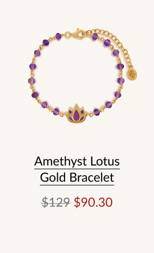 Amethyst Lotus Gold Bracelet