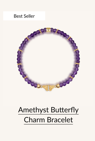 Amethyst Butterfly Charm Bracelet