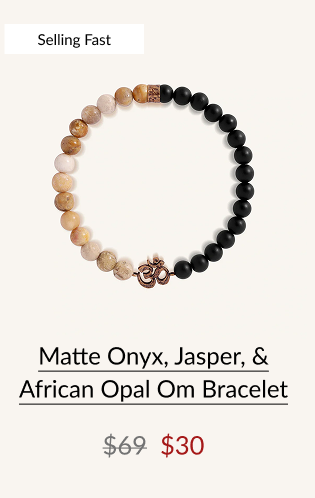 Mindful Guru Matte Onyx, Jasper, & African Opal Om Bracelet
