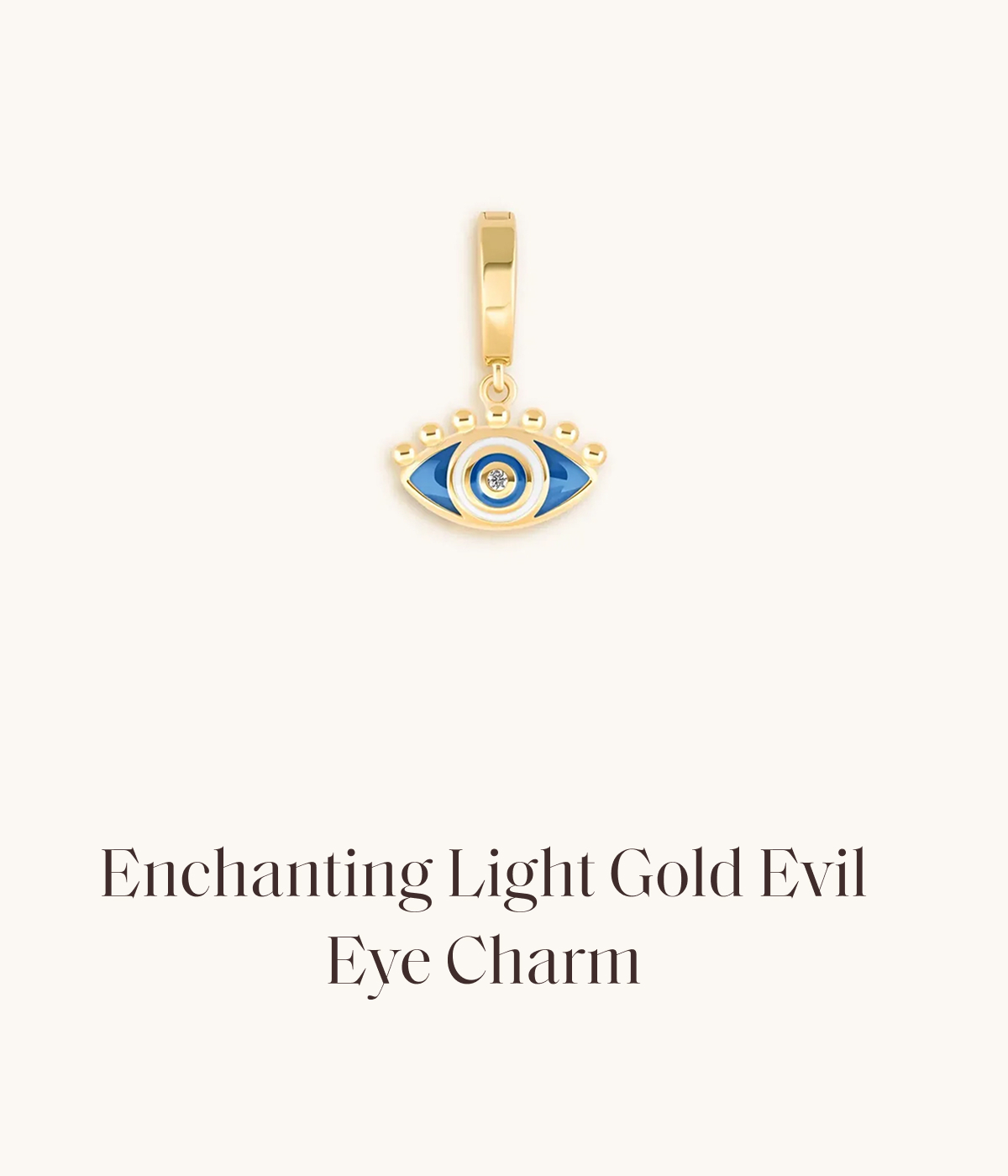 Enchanting Light Gold Evil Eye Charm