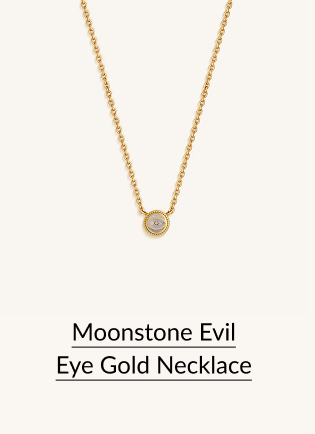 Moonstone Evil Eye Gold Necklace