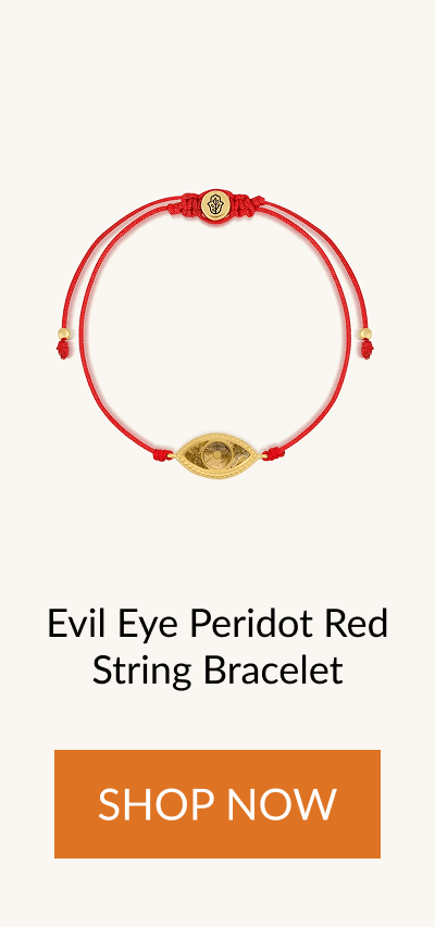 Evil Eye Peridot Red String Bracelet