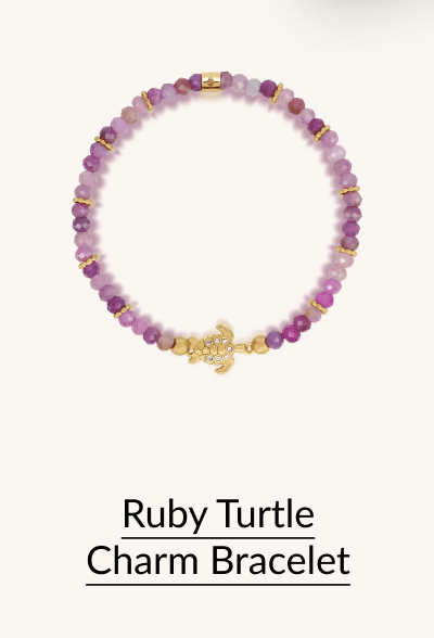 Ruby Turtle Charm Bracelet