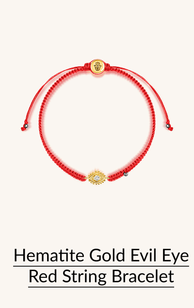 Hematite Gold Evil Eye Red String Bracelet