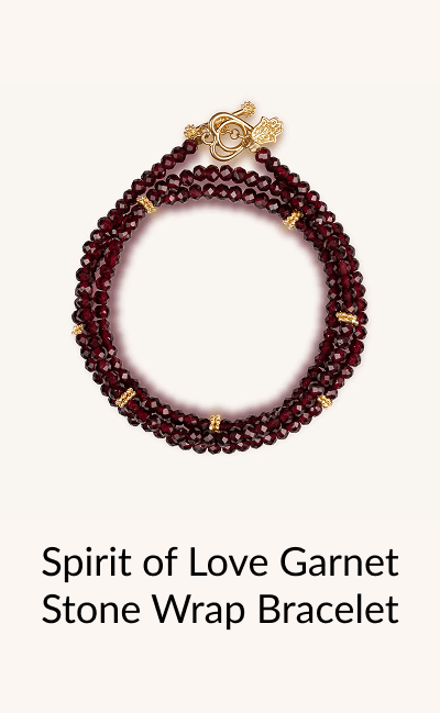 Spirit of Love Garnet Stone Wrap Bracelet