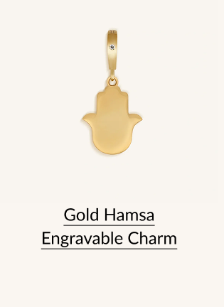 Gold Hamsa Engravable Charm