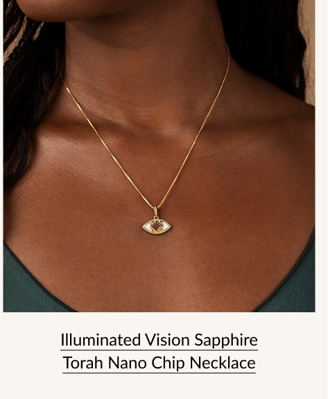 Illuminated Vision Sapphire Torah Nano Chip Necklace