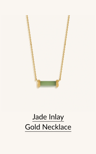 Jade Inlay Gold Necklace
