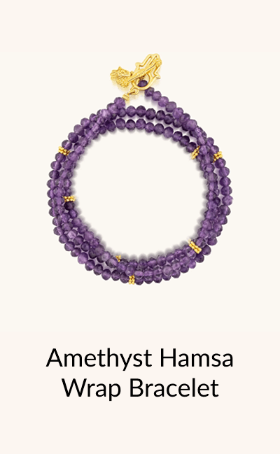 Amethyst Hamsa Wrap Bracelet