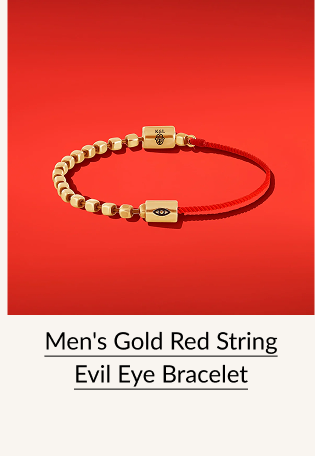 Men's Gold Red String Evil Eye Bracelet