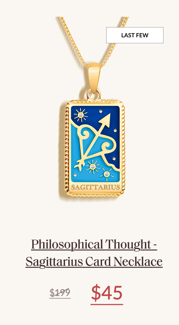 Philosophical Thought - Sagittarius Card Necklace