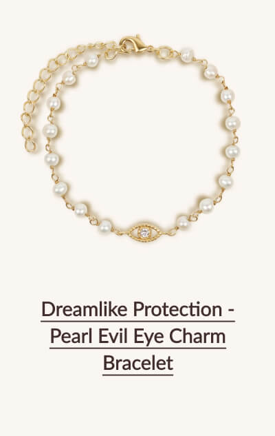Timeless Treasures  To Adore - Shop Dreamlike Protection - Pearl Evil Eye Charm Bracelet