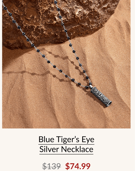 Blue Tiger's Eye Silver Necklace