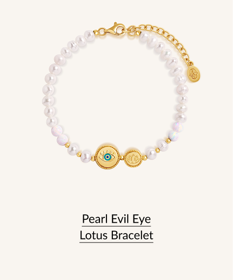 Pearl Evil Eye Lotus Bracelet