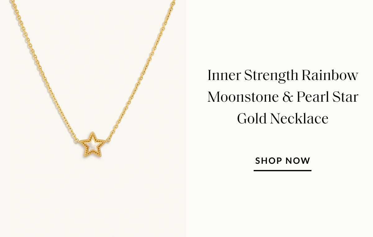Inner Strength Rainbow Moonstone & Pearl Star Gold Necklace