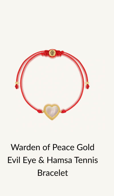 Give a Gift of Intention Mom, I want you to feel... Loved - Shop Warden of Peace Gold Evil Eye & Hamsa Tennis Bracelet