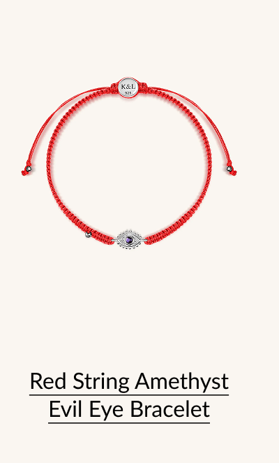 Beat Anxiety - Red String Amethyst Evil Eye Charm Bracelet
