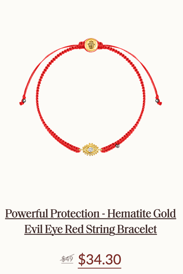 Powerful Protection - Hematite Gold Evil Eye Red String Bracelet