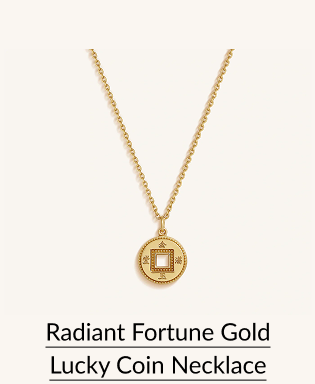 Radiant Fortune Gold Lucky Coin Necklace