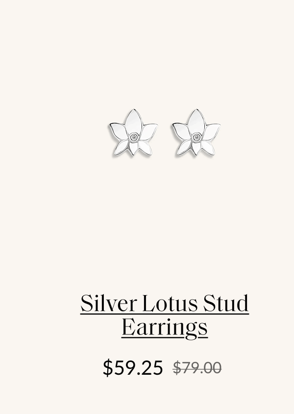Silver Lotus Stud Earrings $59.25