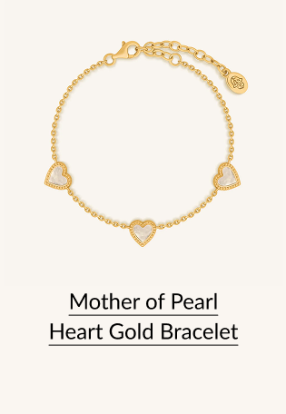 Mother of Pearl Heart Gold Bracelet
