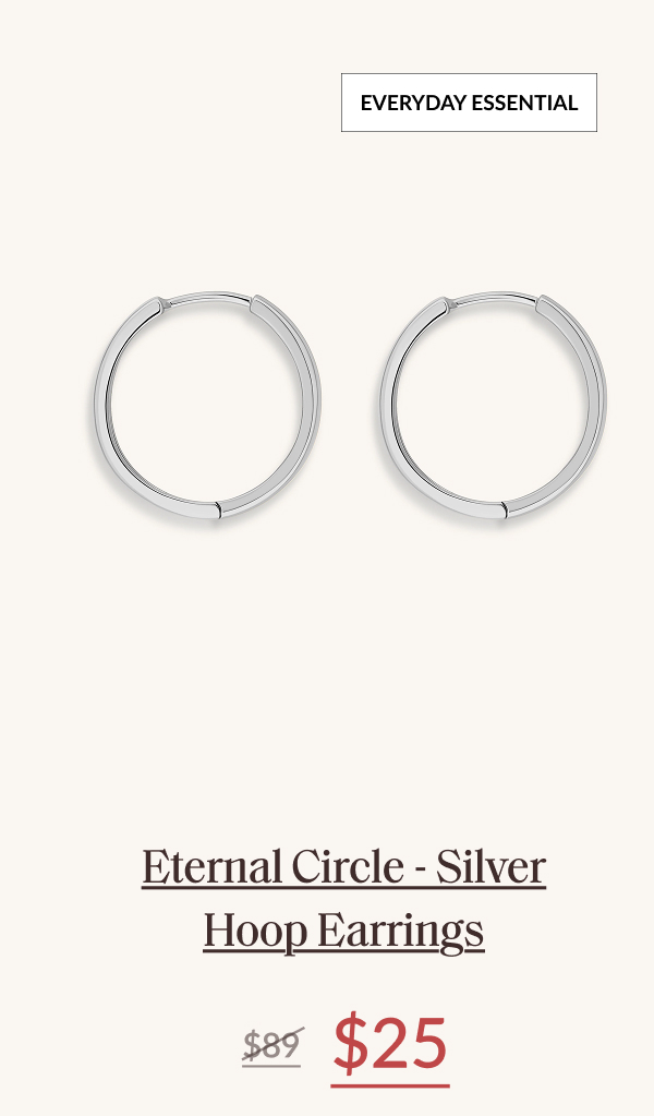 Eternal Circle - Silver Hoop Earrings