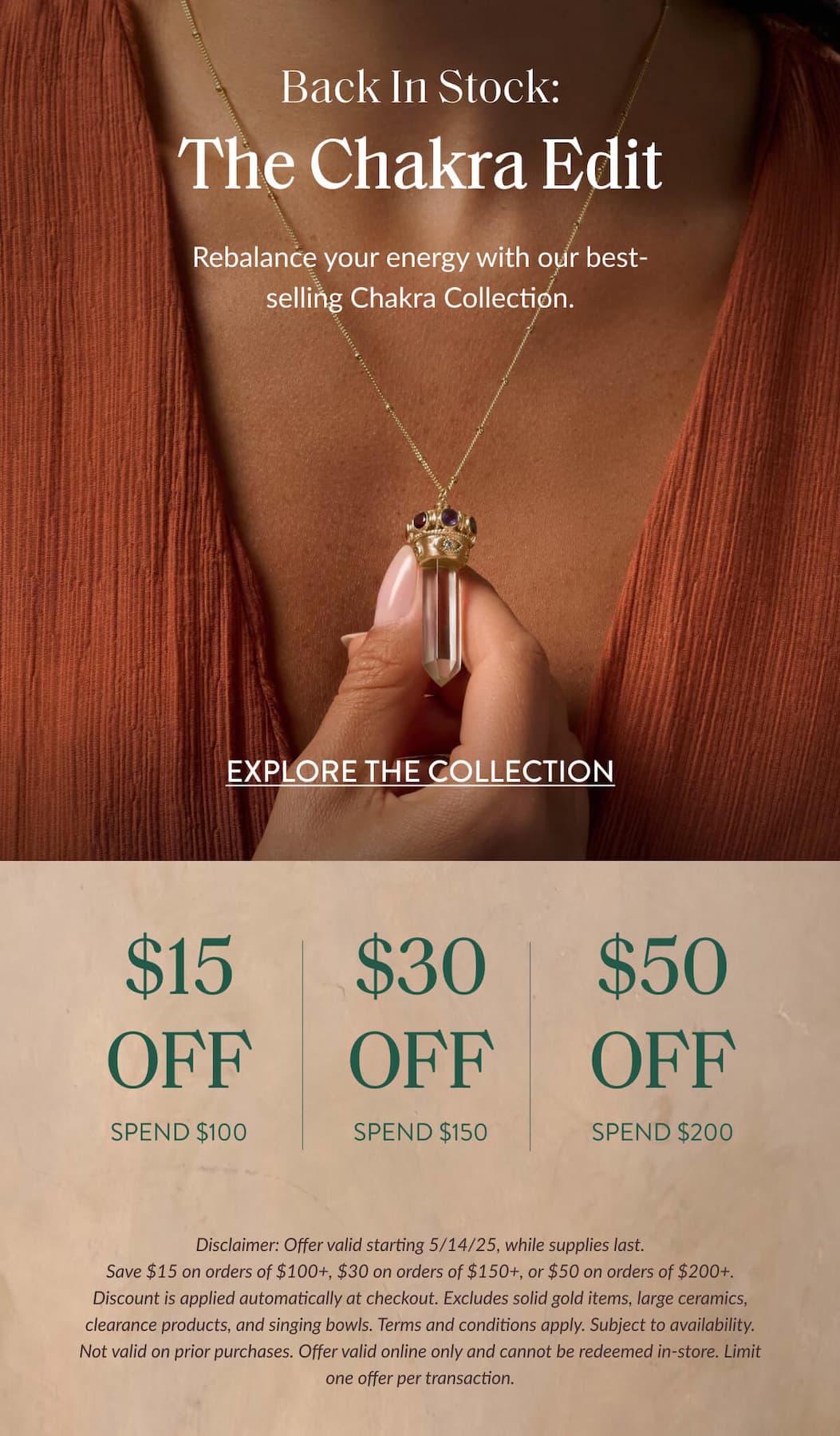 Rebalance your energy with our best-selling Chakra Collection. - Explore the colletction