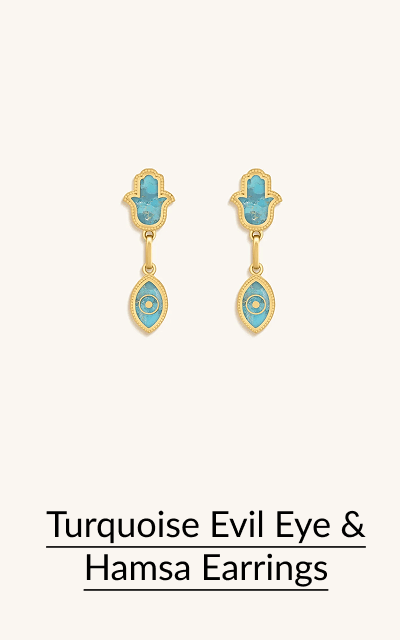 Turquoise Evil Eye & Hamsa Earrings