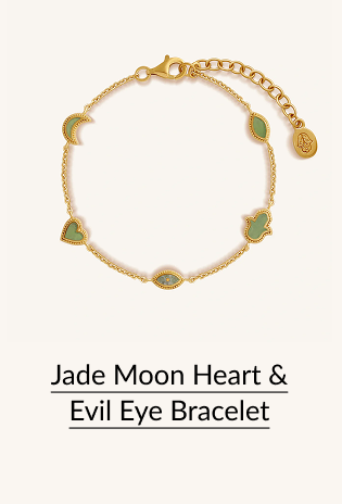 Jade Moon Heart & Evil Eye Bracelet
