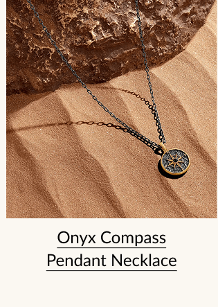 Onyx Compass Pendant Necklace